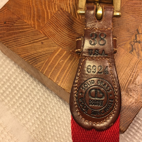 Dooney & Bourke leather/wool surcingle/solid brass - Picture 5 of 8